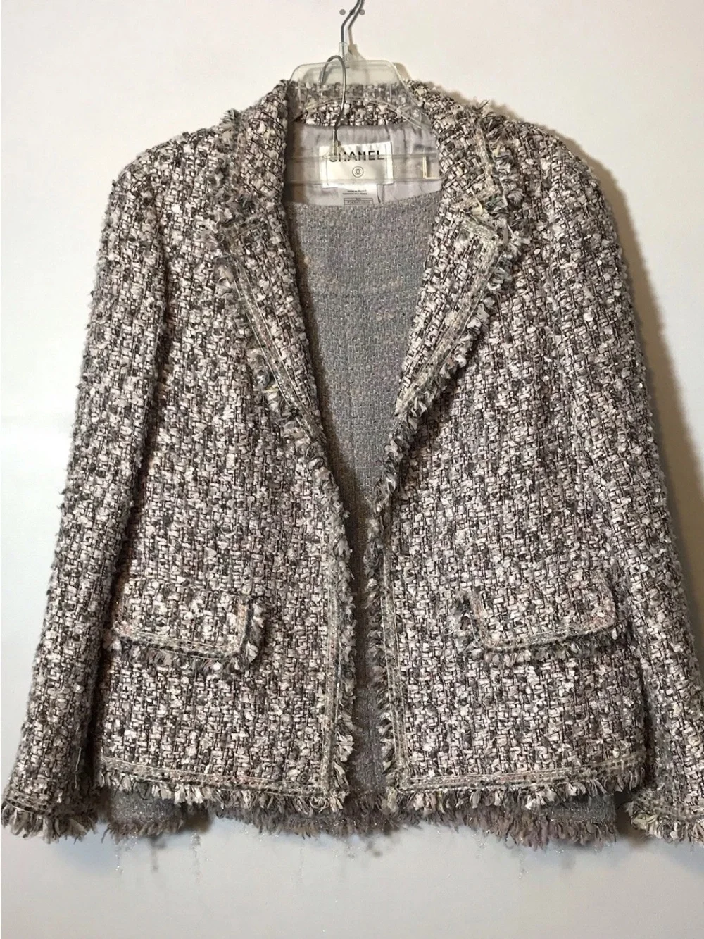 CHANEL Fantasy Tweed Jacket and Skirt set  size 46/44